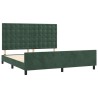 Cadre de lit sans matelas vert foncé 160x200 cm velours 