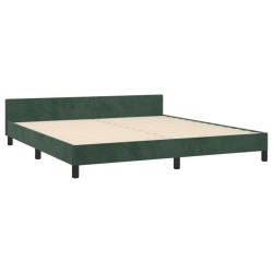 Cadre de lit sans matelas vert foncé 160x200 cm velours 