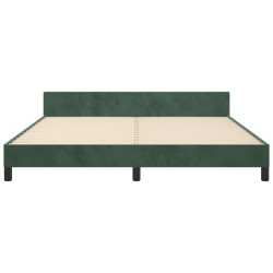Cadre de lit sans matelas vert foncé 160x200 cm velours 