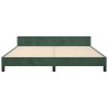 Cadre de lit sans matelas vert foncé 160x200 cm velours 