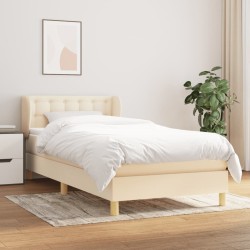 Sommier à lattes de lit avec matelas Crème 100x200 cm Tissu 