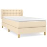 Sommier à lattes de lit avec matelas Crème 100x200 cm Tissu 