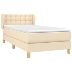 Sommier à lattes de lit avec matelas Crème 100x200 cm Tissu 