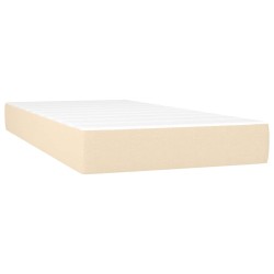 Sommier à lattes de lit avec matelas Crème 100x200 cm Tissu 