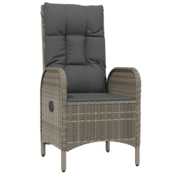 Ensemble à manger de jardin 3 pcs coussins gris résine tressée 