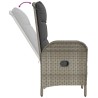 Ensemble à manger de jardin 3 pcs coussins gris résine tressée 