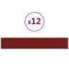 Panneaux muraux 12 pcs Rouge bordeaux 90x15 cm Tissu 1,62 m² 
