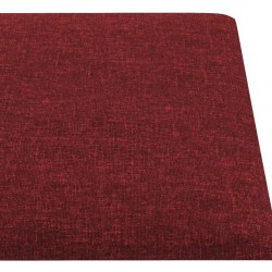 Panneaux muraux 12 pcs Rouge bordeaux 90x15 cm Tissu 1,62 m² 