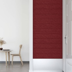 Panneaux muraux 12 pcs Rouge bordeaux 90x15 cm Tissu 1,62 m² 