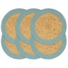 Napperons 6 pcs Naturel et vert 38 cm Jute et coton 