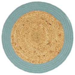 Napperons 6 pcs Naturel et vert 38 cm Jute et coton 