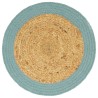 Napperons 6 pcs Naturel et vert 38 cm Jute et coton 