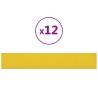 Panneaux muraux 12 pcs Jaune clair 90x15 cm Tissu 1,62 m² 