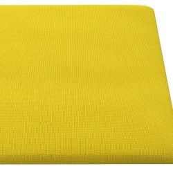 Panneaux muraux 12 pcs Jaune clair 90x15 cm Tissu 1,62 m² 
