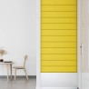 Panneaux muraux 12 pcs Jaune clair 90x15 cm Tissu 1,62 m² 