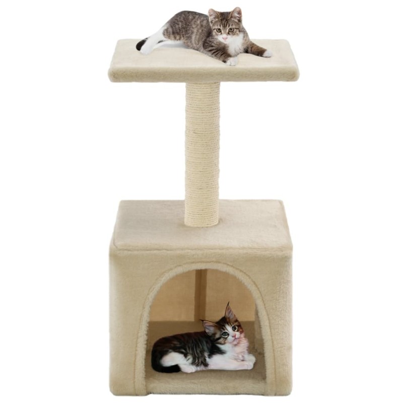 Arbre à chat avec griffoirs en sisal 55 cm Beige Arbre à chat avec griffoirs en sisal 55 cm Beige