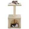 Arbre à chat avec griffoirs en sisal 55 cm Beige 