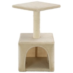 Arbre à chat avec griffoirs en sisal 55 cm Beige 