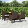 Ensemble à manger de jardin coussins 5 pcs Marron/noir 