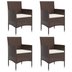 Ensemble à manger de jardin coussins 5 pcs Marron/noir 