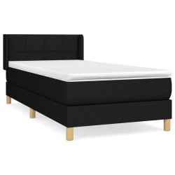 Sommier à lattes de lit avec matelas Noir 100x200 cm Tissu 