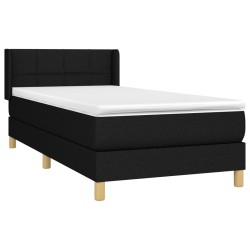 Sommier à lattes de lit avec matelas Noir 100x200 cm Tissu 