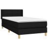Sommier à lattes de lit avec matelas Noir 100x200 cm Tissu 
