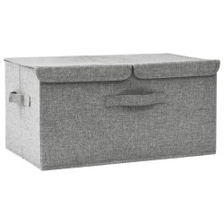 Boîte de rangement Tissu 50x30x25 cm Gris 