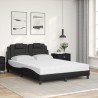Lit avec matelas noir 140x190 cm similicuir 