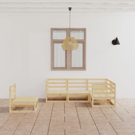 Salon de jardin 5 pcs bois de pin massif 