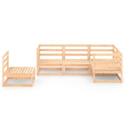 Salon de jardin 5 pcs bois de pin massif 