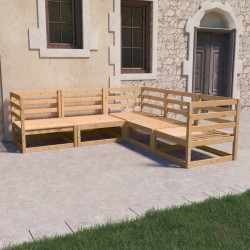 Salon de jardin 5 pcs bois de pin massif 