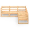 Salon de jardin 5 pcs bois de pin massif 