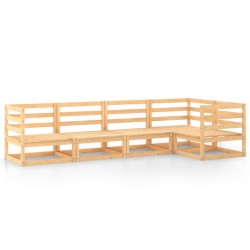 Salon de jardin 5 pcs bois de pin massif 