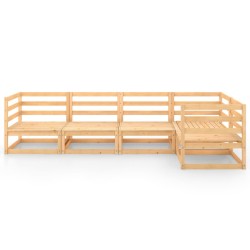 Salon de jardin 5 pcs bois de pin massif 