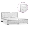 Cadre de lit sans matelas blanc similicuir 160x200 cm 