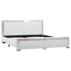 Cadre de lit sans matelas blanc similicuir 160x200 cm 