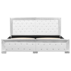 Cadre de lit sans matelas blanc similicuir 160x200 cm 