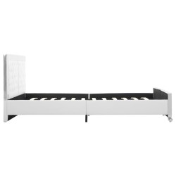 Cadre de lit sans matelas blanc similicuir 160x200 cm 