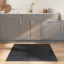 Tapis rectangulaire gris 100x100 cm bambou 
