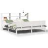 Lit bibliothèque sans matelas blanc 180x200 cm bois pin massif 