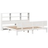 Lit bibliothèque sans matelas blanc 180x200 cm bois pin massif 