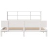 Lit bibliothèque sans matelas blanc 180x200 cm bois pin massif 