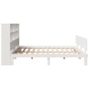 Lit bibliothèque sans matelas blanc 180x200 cm bois pin massif 