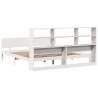 Lit bibliothèque sans matelas blanc 180x200 cm bois pin massif 