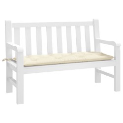 Coussin de banc de jardin crème 120x50x7 cm tissu oxford 
