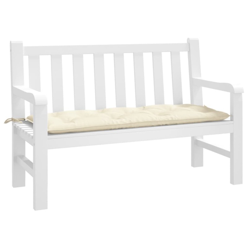 Coussin de banc de jardin crème 120x50x7 cm tissu oxford 