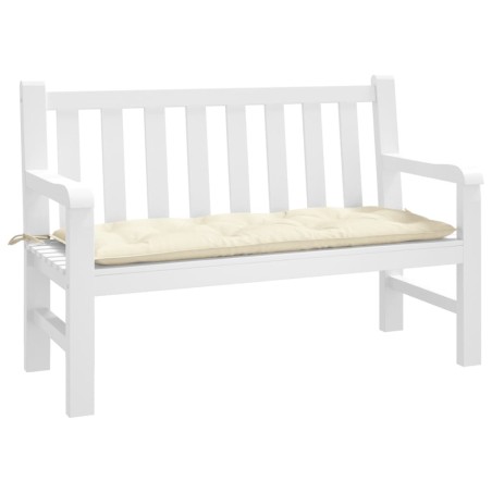 Coussin de banc de jardin crème 120x50x7 cm tissu oxford 