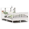 Cadre de lit sans matelas blanc 140x200 cm bois de pin massif 