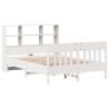 Cadre de lit sans matelas blanc 140x200 cm bois de pin massif 